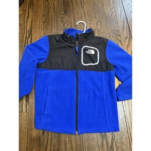 The North Face Blue Black Zip Up Kids Fleece Sz 6